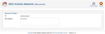 Banned IP management
