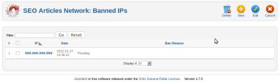 Banned IPs list
