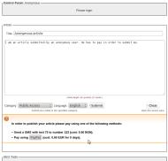 User: submit article anonymously - pay form
