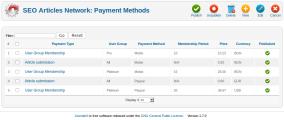 Defined payments list
