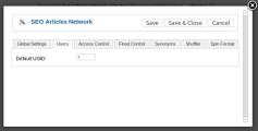 Settings - tab Users
