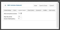 Settings - tab Access Control
