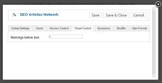 Settings - tab Flood Control
