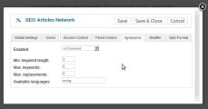 Settings - tab Synonyms
