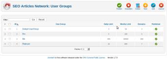 User groups management
