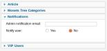 Email notifications
