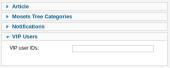 Vip users settings