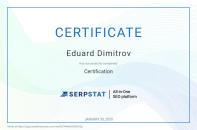 Eduard Dimitrov - Serpstat сертификат
