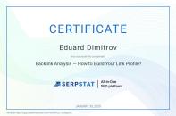 Eduard Dimitrov - backlink analysis сертификат

