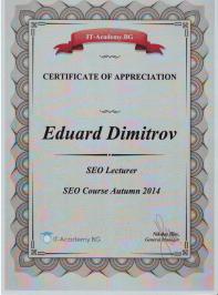 SEO курс 2014 - IT Academy сертификат
