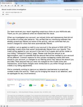 Връщане на пари в сметката ви от Google Adwords след злонамерени многократни кликания
