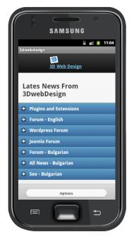 Android App - Home page look on Android SmartPhone
