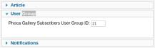 User group options