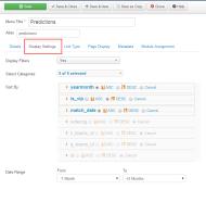 Опции на прогнозата - Joomla 3 admin
