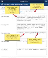 Post by email video containers options
