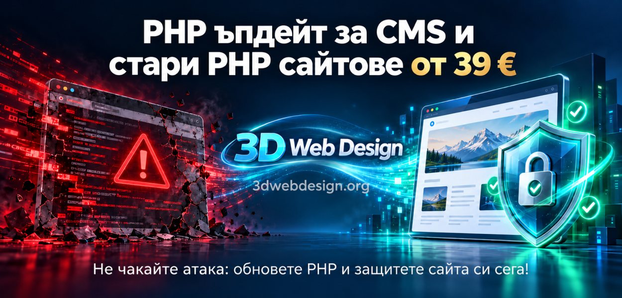 PHP ъпдейт за CMS и стари сайтове, защита от PHP2Shell от 39 €